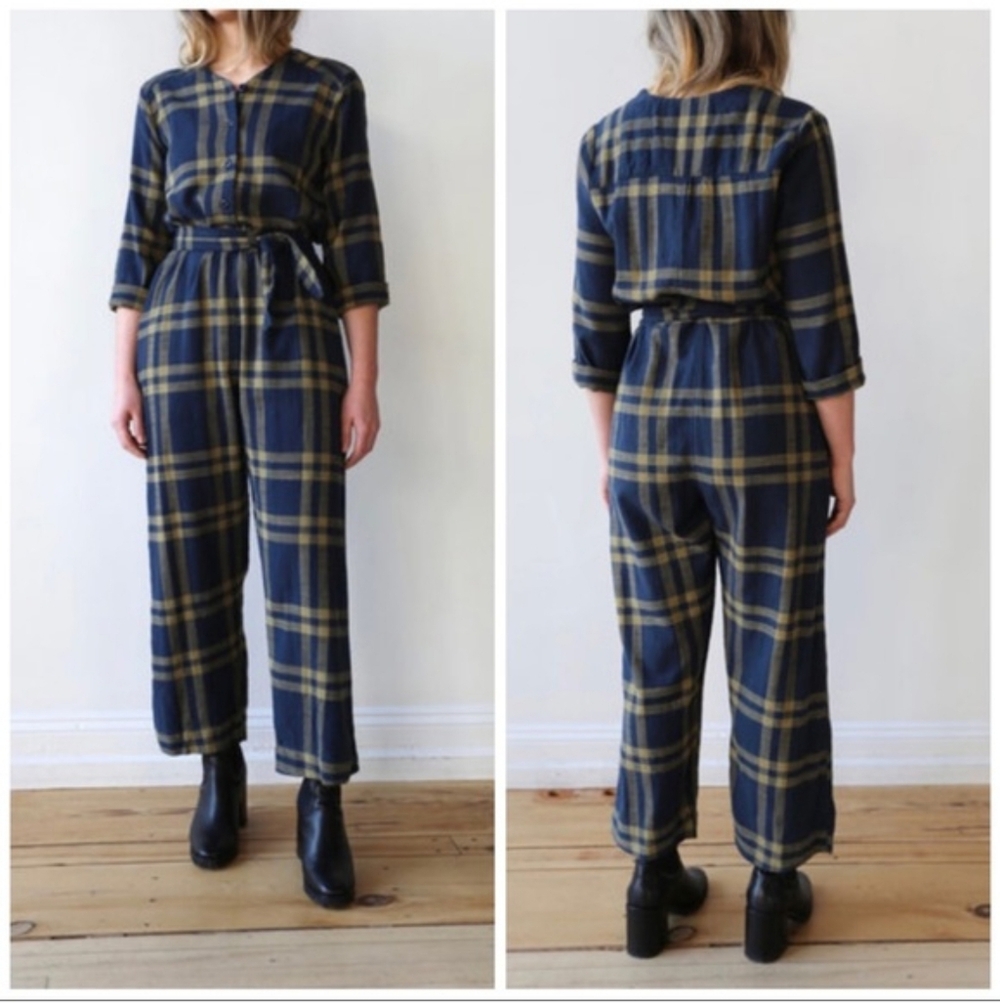 Ace & Jig Jacob Plaid Jumpsuit Large
